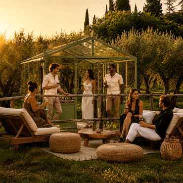 Degustazione Pic-Nic per 2: Chianti Colli Aretini, Bruschette, Olio EVO 500ml, Cesto Pic-Nic, Posate, Piatti, Bicchieri, Acqua + Box da Portare Via - Borgunto