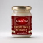 Burro gourmet infuso con tartufo bianco pregiato, condimento ideale per crostini e primi piatti.