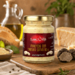 Salsa maionese artigianale con tartufo estivo, perfetta per hamburger gourmet e patatine.