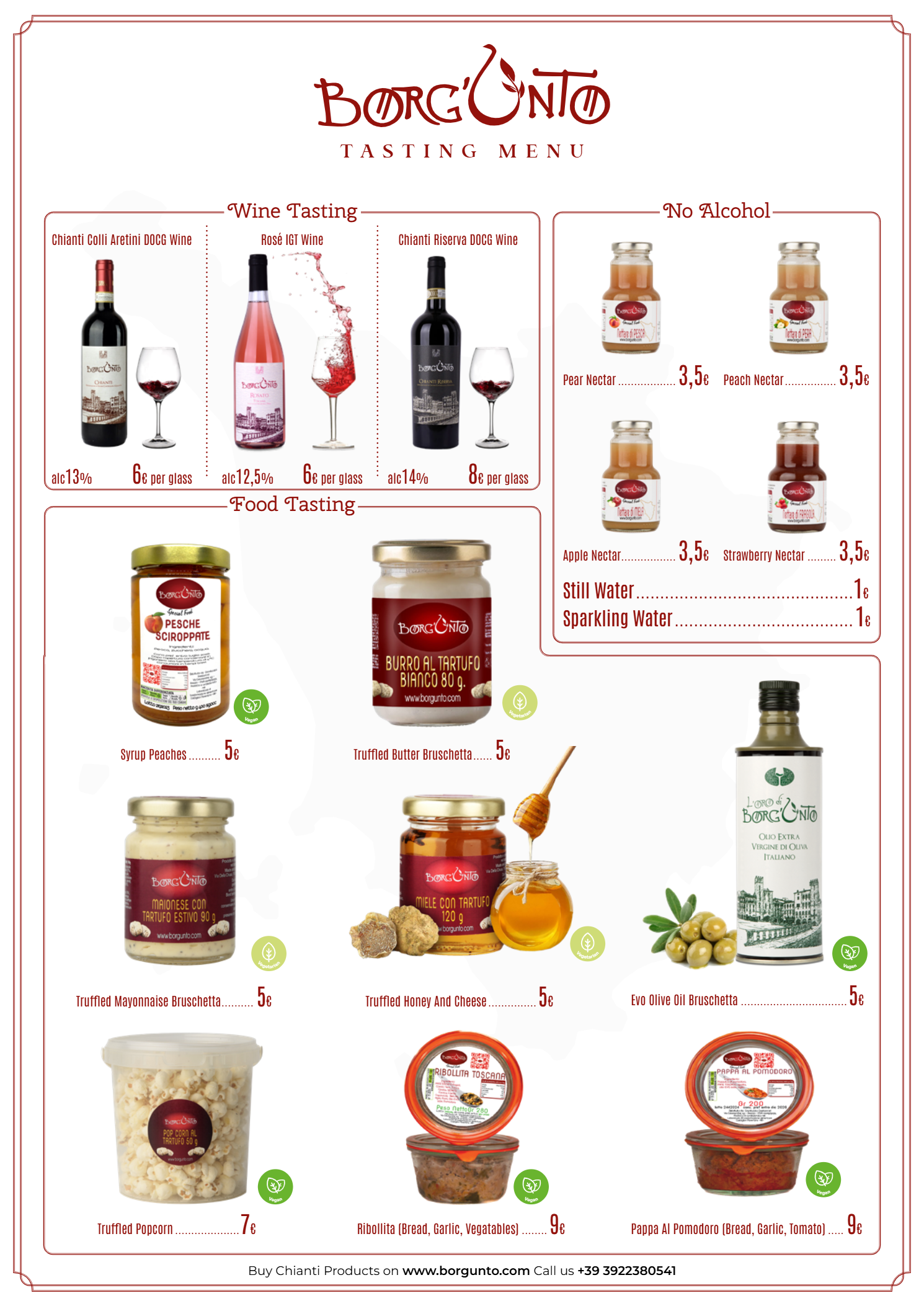 Wine Tasting Menu Page 1