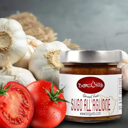 Sugo all’Aglione artigianale Borgunto con Aglione della Val di Chiana e pomodoro italiano
